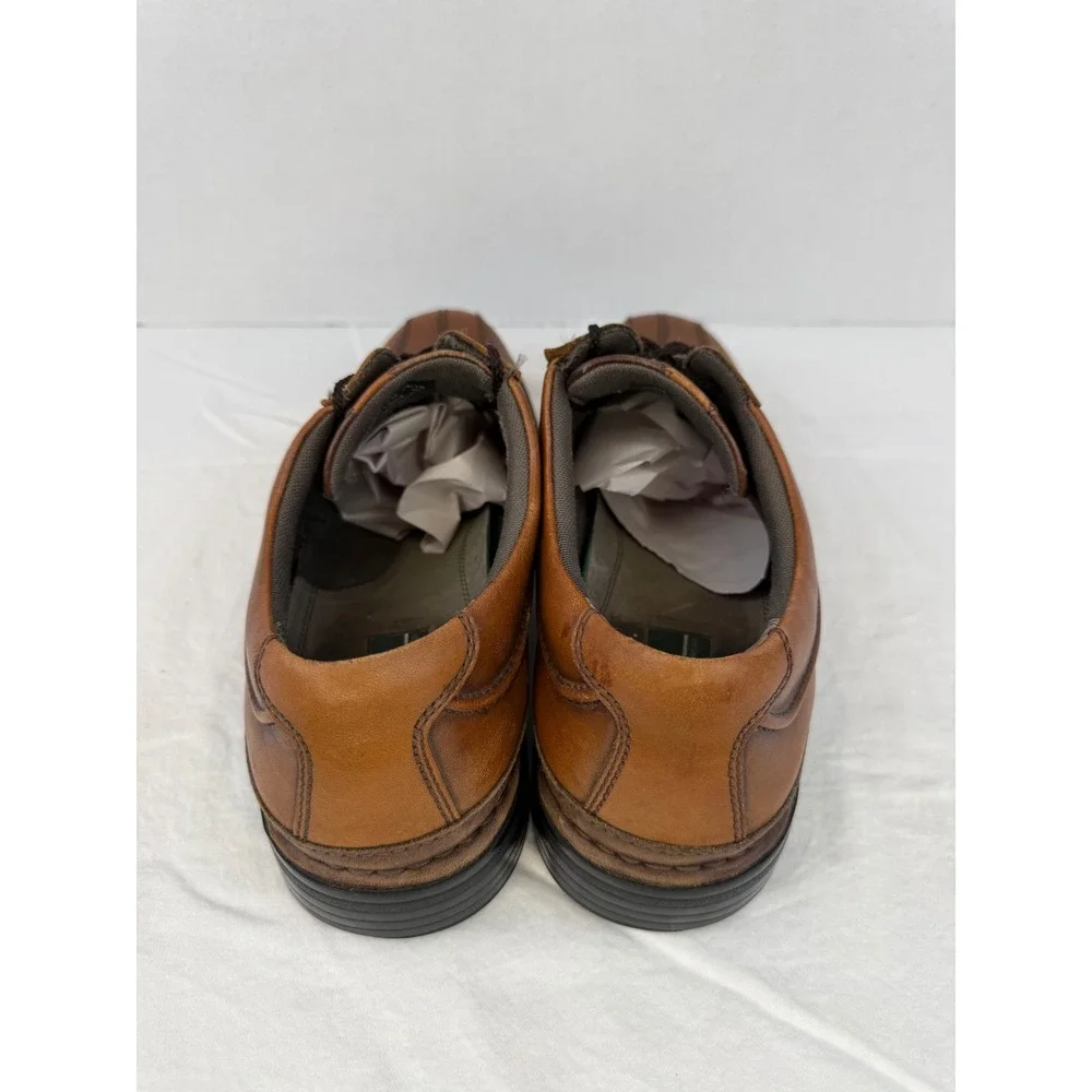 Clarks Mens Tan Leather Square Toe Oxford Dress‎ Shoes 72536 Brown Size 11.5 M